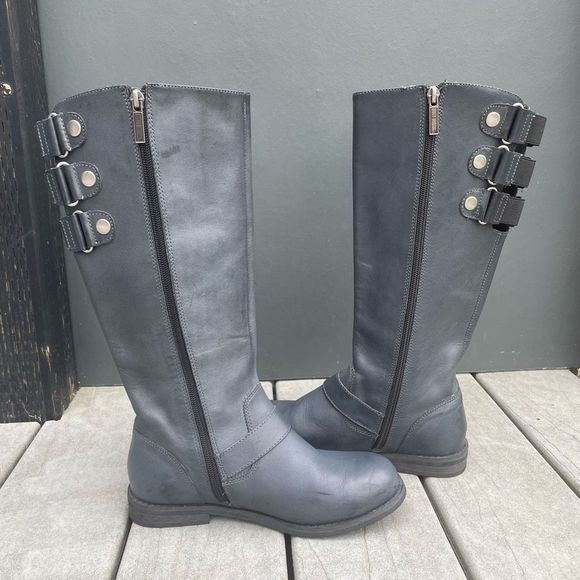 Harley Davidson Motorcycle Riding Boots Grey Tall Logo Women's US 7 - Picture 9 of 12